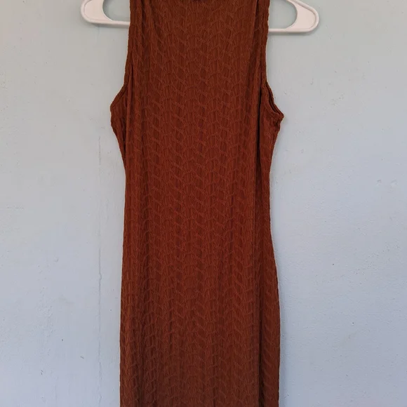 Cider Textured Rust Mini Dress - Picture 2 of 2